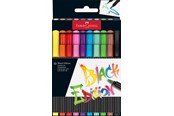 Skrive- og Tegneværktøjer - Faber-Castell Black Edition marker pensel spids blød 10 ass - 116451