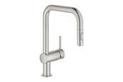 Blandingsbatterier og armaturer - Grohe Minta Køkkenarmatur med udtræk, U-tud, Supersteel - 32322DC2