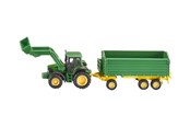 Legetøjsbil - SIKU Siku 1:87 John Deere med frontlæsser og trailer - S-1843