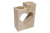 Kreativitet & Hobbyartikler - Playwood Tea light holder Heart Motif Beechwood 2 pcs. - sl204G