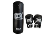 Sport & Fitness - ASG Junior Boksesæt - 11 Kg. (Handsker + Boksepude)  Sort/Hvid - ASG4180HVIDONE SIZE