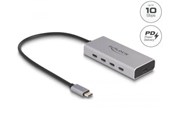 USB hub - DeLOCK - hub - 10 Gbps PD 85 Watt with 30 cm connection cable - 5 ports USB hub - USB 3.0 - 5 ports - Grå - 64235