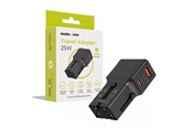 Mobil - Adaptere & Opladere - Mobile Origin Travel adapter 25W - EU/US/UK/AU - black - TAD25-2P-BLK
