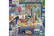 Puslespil - eeBoo Puzzle 1000 pcs - Blue Kitchen - EPZTBUK