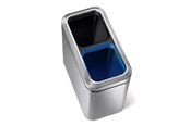 Affaldssortering - Simplehuman 20L (10/10), slank åben genbrugsbeholder, børstet rustfrit stål - CW1470