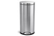 Affaldssortering - Simplehuman 30L rund pedalspand, børstet rustfrit stål - CW1810