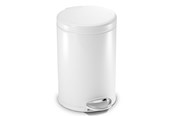 Affaldssortering - Simplehuman 4,5L rund pedalspand, hvid stål - CW1853CB