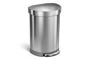 Affaldssortering - Simplehuman 60L halvrund pedalspand, børstet rustfrit stål - CW2029