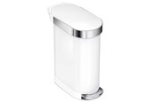 Affaldssortering - Simplehuman 45L slank pedalspand, hvid - CW2069