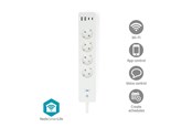 Smart Home - Nedis SmartLife Stikdåse, Wi-Fim Hybrid (CEE 7/7) / USB-A / USB-C, 16 A, 3680 W, 2 m, Hvid - WIFIP313FWT