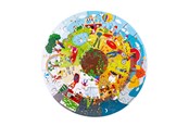 Puslespil - Bigjigs Wooden Seasons Floor Puzzle Round 50 pcs. Wood - 33003