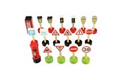 Trælegetøj - Bigjigs Wooden Traffic Signs 18pcs. - BJT061
