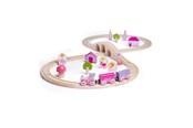 Trælegetøj - Bigjigs Wooden Train Set - Pink 40pcs. - BJT022