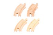 Trælegetøj - Bigjigs Wooden Rails - Short Bends 4 pcs. - BJT110