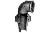 Gevindfittings - +GF+ vinkelunion 90° sort 3/4'' muffe-nippel - 770098105