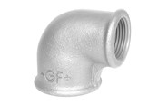 Gevindfittings - +GF+ vinkel 90° galvaniseret reduceret 1 1/4-1/2'' muffe-muffe - 770090232