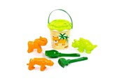 Udendørsleg - Cavallino Toys Safari XL Bucket Set with Sand Moulds 7pcs. - 9643SF01