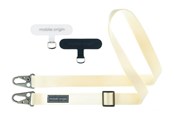 Mobil - Andet Tilbehør - Mobile Origin Lanyard tape 25mm - White - 84 - 165cm - LYT-UNI-WHT