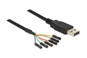 Netværksadapter (netkort, printserver mv.) - DeLOCK Converter USB 2.0 > Serial-TTL 6 pin pin header connector individually 1.8 m (3.3 V) - 83787