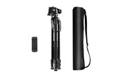 Stativ - Puluz Aluminum Live Selfie Tripod with 3D Head and Phone Holder (Black) - PU3096B