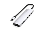 Dockingstation - Satechi 7-in-1 USB-C Slim Multiport Adapter with Ethernet - Silver - ST-P7SS