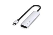Dockingstation - Satechi 4-in-1 USB-C Slim Multiport Adapter 4K - Silver - ST-P4SS