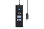 USB hub - ORICO Hub USB-C to 2x USB 3.0 + USB-C 5 Gbps 0.15m (Black) USB hub - USB 3.0 - 3 ports - Sort - PWC2U-C3-015-BK-EP