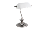 Lamper - EGLO BANKER skrivebordslampe, hvid/røgfarvet nikkel - 901019