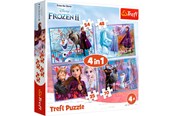 Puslespil - Trefl Puzzle - Frozen - Journey into the unknown (4in1) Floor - 34323T