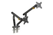 Vægbeslag, AV-Beslag & AV-Møbler - Bakker Elkhuizen Flexible Dual mounting kit - adjustable dual arms - for 2 monitors - dark grey - Max 10 kg - recommended for 17"-35" (for flat screen), 17"-32" (for curved screen) - BNEBFDDG