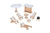 Dukkehus & tilbehør - Goki Wooden Doll Furniture Garden Furniture 9 pieces. - 51475