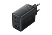 Mobil - Adaptere & Opladere - Vention Wall charger FERB0-EU 2xUSB-C USB- A 65W/65W/30W GaN (black) - FERB0-EU