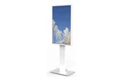 Vægbeslag, AV-Beslag & AV-Møbler - HI-ND Floorstand Glass stand - for digital signage LED panel - with casing - white - Max - recommended for 75" - FS7512-5001-02