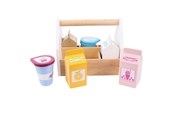 Trælegetøj - Bigjigs Wooden Box with Dairy Products 7 pcs. - BJ456