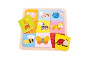 Babylegetøj - Bigjigs Wooden Animal Patterns Puzzle 9 pcs. - BJ509