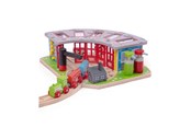 Trælegetøj - Bigjigs Wooden Rails - Luxury Depot for 5 Trains - BJT192