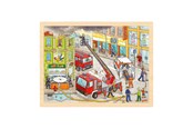 Puslespil - Goki Wooden Jigsaw Puzzle Fire Fighting 96pcs. Wood - 57336