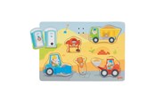 Puslespil - Goki Wooden Shape Puzzle Construction Site with Sound 6 pcs. Wood - 57369