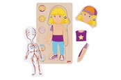 Puslespil - Goki Wooden Layer Puzzle Human Body Girl 29 pcs. Wood - 57362