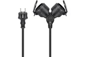 Strømkabel (ekstern) - Pro Outdoor Double Extension Cable - Power (CEE 7/7) - Type E/F Plug - 10m - Sort - 4040849654350