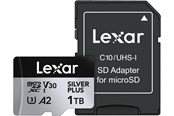 Hukommelseskort - Lexar Professional Silver Plus MicroSD/SD - 205MB/s - 1TB - LMSSIPL001T-BNANG