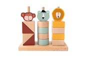 Babylegetøj - Trixie Baby Wooden Animals Stacking Blocks 15 pcs. - 36-175