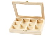 Konstruktionslegetøj - Creativ Company Wooden Box with Glass Lid and 10 compartments - 56930