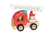 Babylegetøj - Goki Wooden Fire Department Ladder Truck - 55789