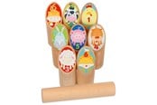 Havespil - Wooden Viking Game Animals Kubb in Cotton Bag - 56648