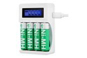 Batteri - Deltaco battery charger - with battery - 4 x AA type - C704A4-4xAA