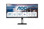 Skærm - 34" AOC CU34V5C - 3440x1440 (UWQHD) - 100Hz - VA - 65W USB-C - CU34V5C/BK/23