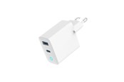 Mobil - Adaptere & Opladere - Gembird Universal GaN USB charger with LED QC 3.0 & PD 30W 2-port - White - TA-UC-PDQC30L-W-01
