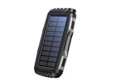 Powerbank - DENVER PSO-20010 MK2 – Solar Powerbank with 20.000mAh Battery and Triple USB Output Powerbank - Sort - 20000 Ah - PSO-20010