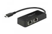 Netværksadapter (netkort, printserver mv.) - DeLOCK Adapter USB-C 3.1 Gen 1 > 2 x Gigabit LAN 10/100/1000 Mb/s - 63927